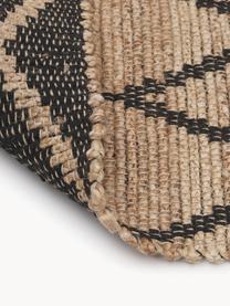 Handgemaakte jute loper Atta, 100% jute, Bruin, zwart, B 80 x L 250 cm