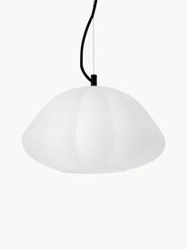 Lampada a sospensione dalla forma organica Elba, Paralume: vetro, Baldacchino: metallo rivestito, Bianco crema, Ø 32 x Alt. 17 cm