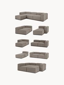 Modulares Sofa Lennon (4-Sitzer), Bezug: 100 % Polyester Der strap, Gestell: Massives Kiefernholz, Spe, Füße: Kunststoff Dieses Produkt, Webstoff Taupe, B 327 x T 119 cm