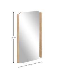 Miroir mural avec cadre en bois Natane, Bois clair, larg. 34 x haut. 54 cm