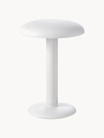 Lámpara de mesa LED pequeña regulable Gustave, portátil, Aluminio recubierto, Blanco mate, Ø 16 x Al 21 cm