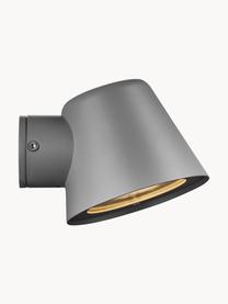 Outdoor wandlamp Aleria, Lampenkap: gecoat metaal, Diffuser: glas, Grijs, B 12 x H 11 cm