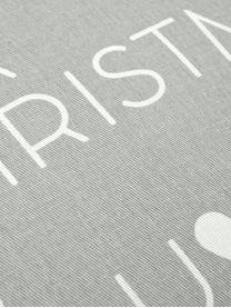 Kissenhülle All I Want mit Schriftzug in Grau/Weiss, Baumwolle, Panamabindung, Grau,Ecru, 40 x 40 cm