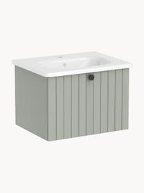 Lavabo con mobiletto Emil, larg. 60 cm, Manico: alluminio rivestito, Verde salvia, Larg. 60 x Alt. 42 cm