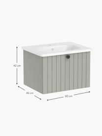 Lavabo con mobiletto Emil, larg. 60 cm, Manico: alluminio rivestito, Verde salvia, Larg. 60 x Alt. 42 cm