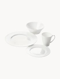 Vajilla de porcelana con relieves Passion, 4 comensales (16 pzas.), Porcelana, Blanco, 4 comensales (16 pzas.)