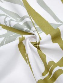Dekbedovertrek Bamboo Grasses, Weeftechniek: renforcé Draaddichtheid 1, Gebroken wit, groen, grijs, 240 x 220 cm + 2 kussenhoezen 60 x 70 cm