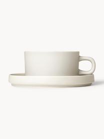 Tazas pequeñas Pilar, 2 uds., Cerámica, Blanco Off White jaspeado, Ø 9 x Al 5 cm, 170 ml