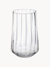 Kristall-Wassergläser Bernadotte mit Rillenstruktur, 6 Stück, Kristallglas, Transparent, Ø 8 x H 12 cm, 380 ml