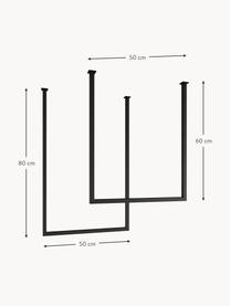 Metalen handdoekenhouder Rubi, 2 stuks, Staal, gepoedercoat, Zwart, Set met verschillende formaten