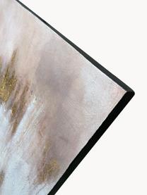Ręcznie malowany obraz na płótnie Paradise, Stelaż: drewno sosnowe, Biały, brudny różowy, odcienie złotego, S 150 x W 110 cm