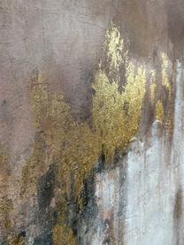 Ručne maľované plátno Paradise, Biela, staroružová, odtiene zlatej, Š 150 x V 110 cm