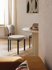 Bouclé stoel Adrien, Bekleding: bouclé (100% polyester) M, Poten: gecoat metaal, Bouclé beige, zwart, B 56 x D 51 cm
