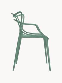 Židle s područkami Masters, 2 ks, Polypropylen, Šalvějově zelená, Š 57 cm, V 47 cm