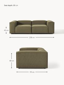 Sofá modular Lennon (3 plazas), Tapizado: 100% poliéster Alta resis, Estructura: madera contrachapada de p, Patas: plástico Este producto es, Tejido verde oliva, An 238 x F 119 cm