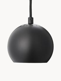 Kleine bolvormige hanglamp  Ball, Mat zwart, Ø 12 x H 10 cm