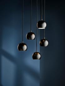 Kleine bolvormige hanglamp  Ball, Mat zwart, Ø 12 x H 10 cm