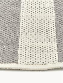 Gestreifter In- & Outdoor-Teppich Axa, 86 % Polypropylen, 14 % Polyester, Off White, Grau, B 120 x L 170 cm (Grösse S)