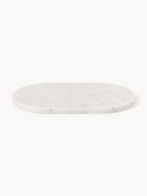 Handgefertigte Marmor-Servierplatte Aika, Marmor, Weiss, marmoriert, B 36 x T 22 cm