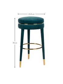 Tabouret de bar en velours I Am Not A Macaron, Bleu