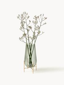 Vase à poser au sol soufflé bouche Échasse, tailles variées, Vert olive, transparent, Ø 22 x haut. 44 cm
