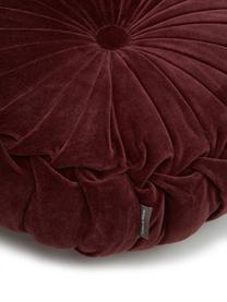 Coussin rond velours lie de vin Kanan, Lie de vin, Ø 40 cm