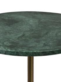 Ronde marmeren bijzettafel Gunnar, Gemarmerd groen, Ø 38 x H 65 cm