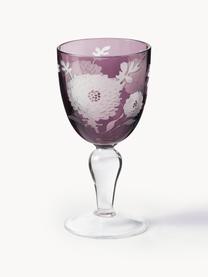 Wijnglazen Peony, set van 6, Glas, Meerkleurig, Ø 9 x H 17 cm, 250 ml