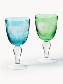 Verres à vin Peony, 6 élém., Verre, Multicolore, Ø 9 x haut. 17 cm, 250 ml