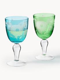 Verres à vin Peony, 6 élém., Verre, Multicolore, Ø 9 x haut. 17 cm, 250 ml