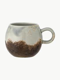 Tasse émaillée en grès artisanale Paula, Grès cérame, Brun foncé, tons gris, Ø 9 x haut. 8 cm, 250 ml