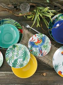 Vajilla Parrot Jungle, 6 comensales (18 pzas.), Porcelana, Multicolor, Set de diferentes tamaños