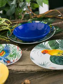 Set 18 piatti di design tropicale Parrot Jungle, Porcellana, Multicolore, Set in varie misure