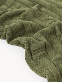 Koc z bawełny Gwen, 100% bawełna, Oliwkowy zielony, S 130 x D 170 cm
