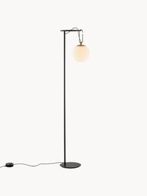 Lampa podłogowa ze szkła dmuchanego nh, Stelaż: aluminium powlekane, Biały, czarny, W 172 cm