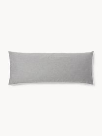 Funda de almohada de seersucker Davey, Gris oscuro, blanco, An 45 x L 110 cm