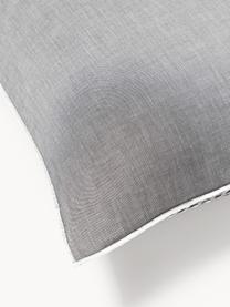 Funda de almohada de seersucker Davey, Gris oscuro, blanco, An 45 x L 110 cm