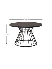Okrągły stół do jadalni ze szklanym Tropea, Blat: szkło, Stelaż: metal malowany proszkowo, Czarny, Ø 110 cm x W 75 cm