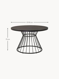Okrúhly jedálenský stôl Tropea, Ø 110 cm, Čierna, Ø 110 cm x V 75 cm