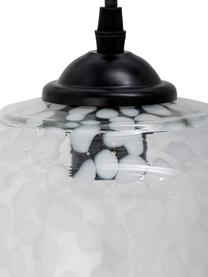 Malá sklenená závesná lampa s bodkovým vzorom, Priehľadná, biela, Ø 18 x V 30 cm