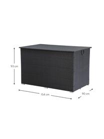 Boîte de rangement pour coussins Lora, Noir, larg. 154 x haut. 93 cm