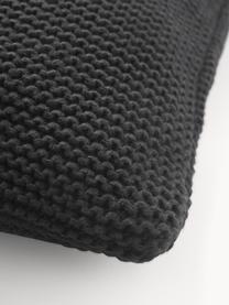 Strick-Kissenhülle Adalyn aus Bio-Baumwolle, 100% Bio-Baumwolle, GOTS-zertifiziert, Schwarz, B 40 x L 40 cm