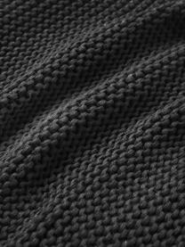 Housse de coussin en tricot de coton bio Adalyn, 100 % coton bio, certifié GOTS, Noir, larg. 40 x long. 40 cm