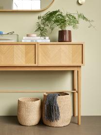 Console en bois motif chevrons Herringbone, Bois de chêne, larg. 150 x haut. 90 cm