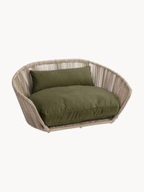 In- & Outdoor-Hundebett Vogue, Bezug: 100 % Polyester Der hochw, Rahmen: Aluminium, pulverbeschich, Olivgrün, Beige, B 110 x T 74 cm