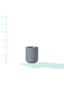 Pohár na zubné kefky z kameniny Ume, Kamenina s mäkkým povrchom (umelá hmota), Matná sivá, Ø 8 x V 10 cm