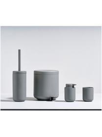 Vaso cepillo de dientes de gres Omega, Gres revestido con superficie de tacto suave (plástico), Gris, Ø 8 x Al 10 cm