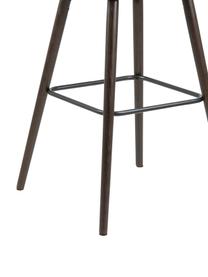 Samt-Barstühle Nora in Grau, 2 Stück, Bezug: Polyestersamt 25.000 Sche, Beine: Eichenholz, gebeizt und g, Samt Dunkelgrau, Beine: Eiche, 55 x 101 cm