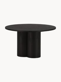 Table basse ronde en bois Olivia, MDF (panneau en fibres de bois à densité moyenne), Bois, noir laqué, Ø 80 cm