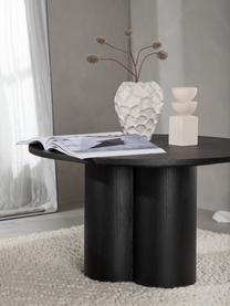 Mesa de centro redonda de madera Olivia, Tablero de fibras de densidad media (MDF), Madera pintado negro, Ø 80 cm